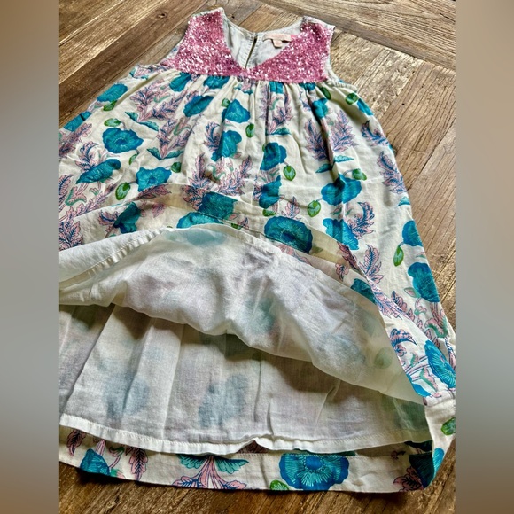 Pink Chicken Floral Courtney Dress with Sequins 6Y - Picture 6 of 6